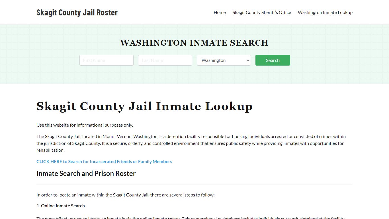 Skagit County Jail Roster Lookup, WA, Inmate Search